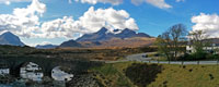 Sligachan Hotel at the foot of the Cuillins.