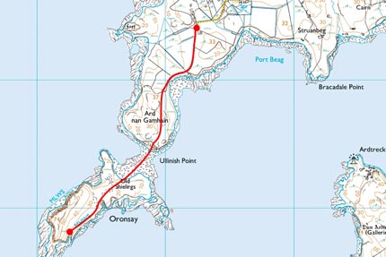 Oronsay Island Map